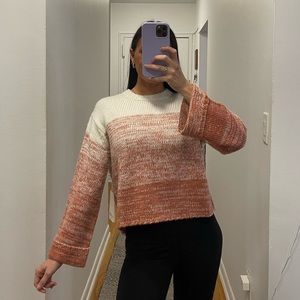 NWT Ombré Cream & Pink Sweater